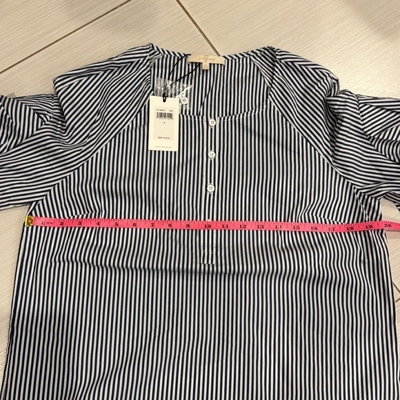 7 for All Mankind NWT Stripes Ruffle long sleeves blouse in Cotton/Nylon/Spandex - Picture 7 of 12